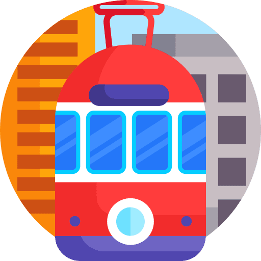 Tram transportation travel vehicle icon