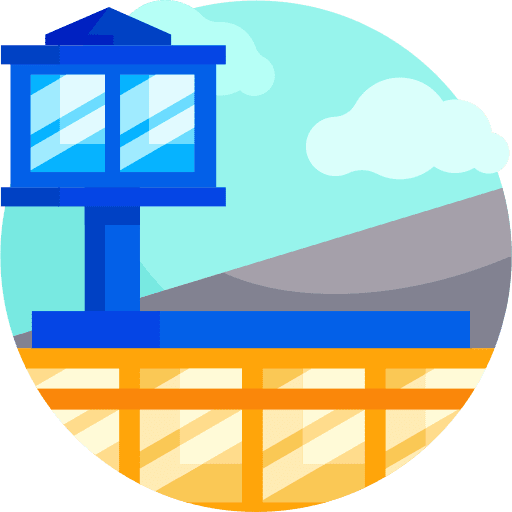 Airport flight aviation architecture and city icon