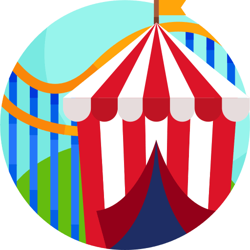 Amusement park entertainment architecture and city swing icon