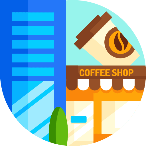 Coffee shop mobile store shop business icon