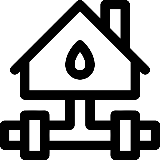 Sewage house construction and tools waste water icon