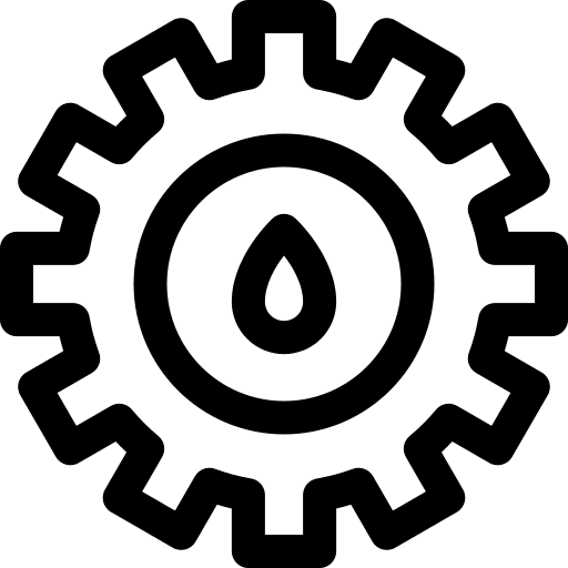 Plumbing cogwheel control gear icon