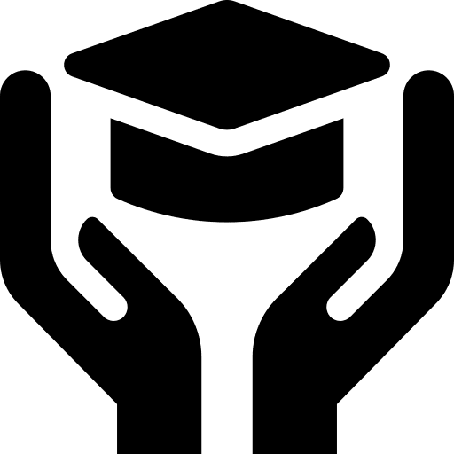 Education care study hand icon