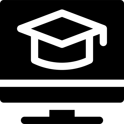 Online education computer monitor education course icon