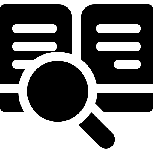 Research magnifier magnifying glass learn icon