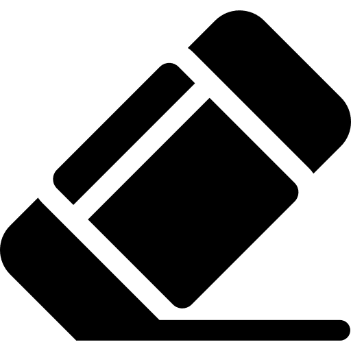 Eraser erase office material stationery icon