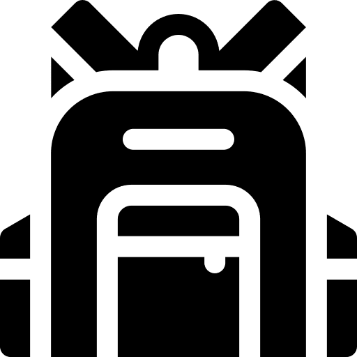 Backpack education travel baggage icon