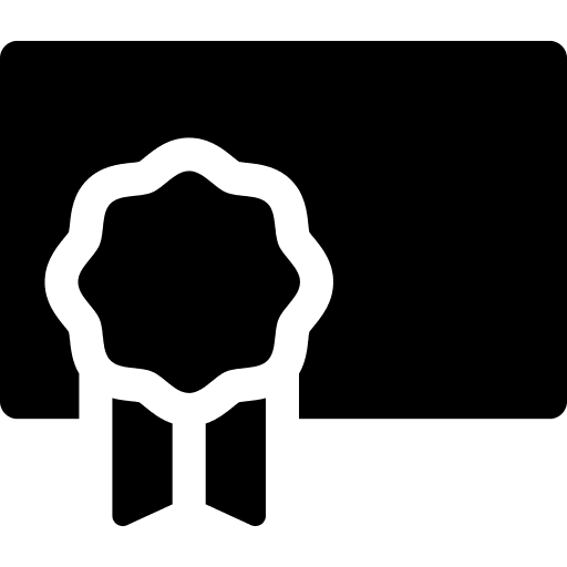 Certificate ribbon education document icon