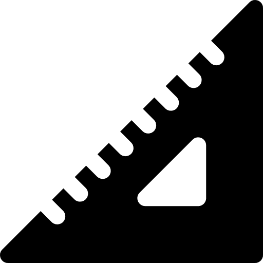 Square measurement education school material icon