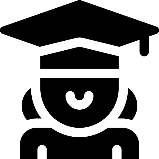 Student education graduation cap girl icon