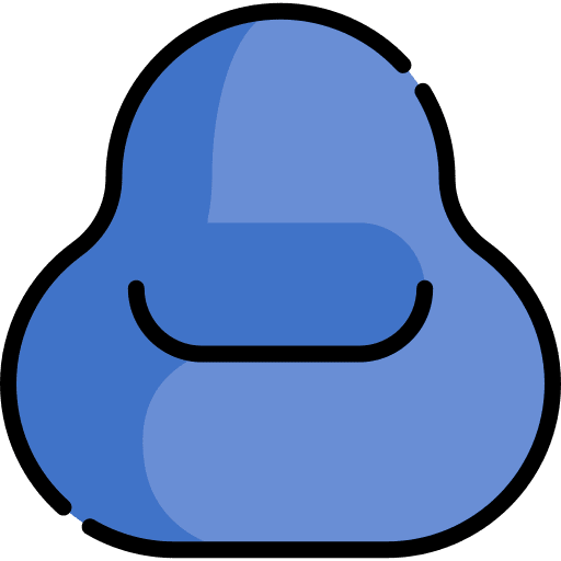 Beanbag music and multimedia furniture and household luggage icon