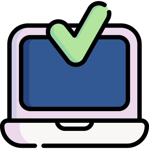 Laptop electronics check mark laptop icon