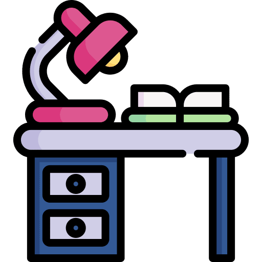 Office table read furniture and household table lamp icon