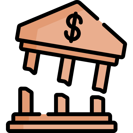 Bankruptcy bank business and finance bankruptcy icon