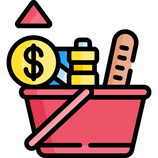 Inflation market basket inflation icon