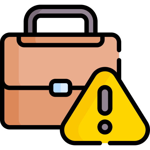 Job loss business and finance professions and jobs briefcase icon