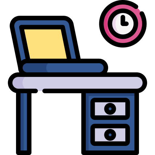 Workspace laptop work furniture and household icon