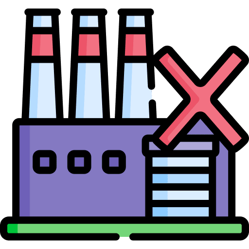 Bankruptcy closed manufacturer industrial icon