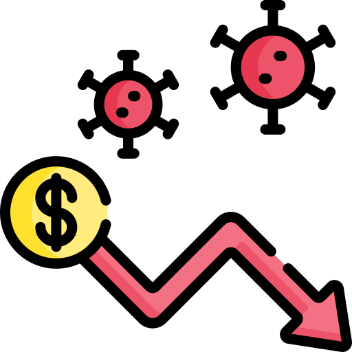 Economic crisis pandemic covid 19 business and finance icon