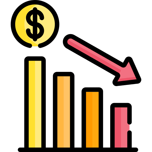 Inflation recession line bars inflation icon