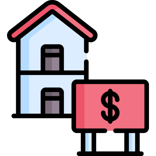 Sell sell buildings residential icon