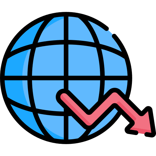 World economy recession crisis icon