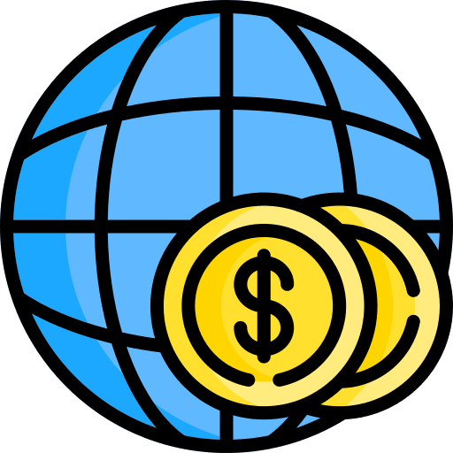 World world financial dollar symbol money icon