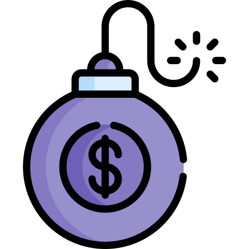 Debt debt business and finance dollar symbol icon