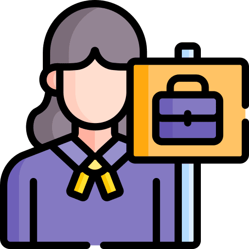 Job loss unemployment woman people icon