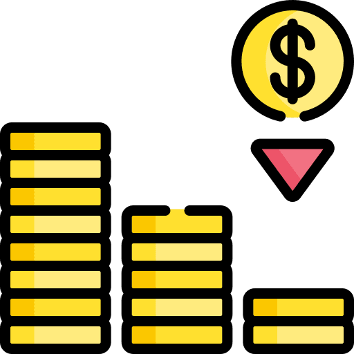 Loss down arrow banking economy icon