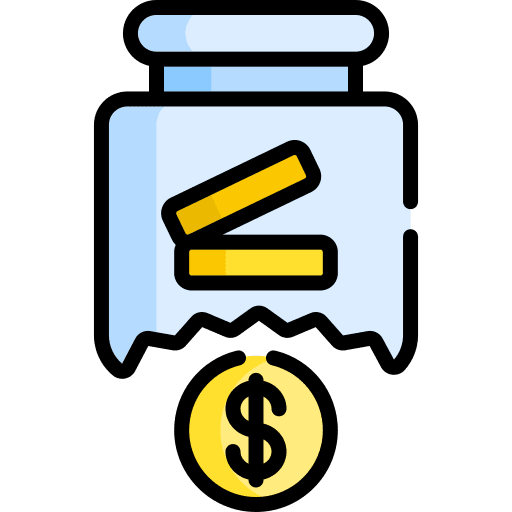 Money jar money bankruptcy icon