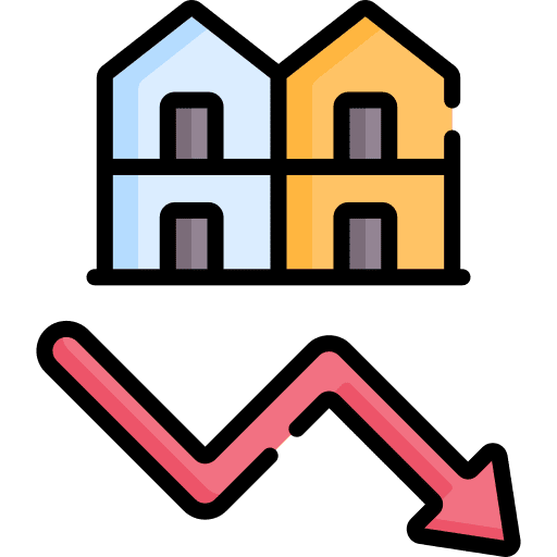 Real estate investment recession sale icon