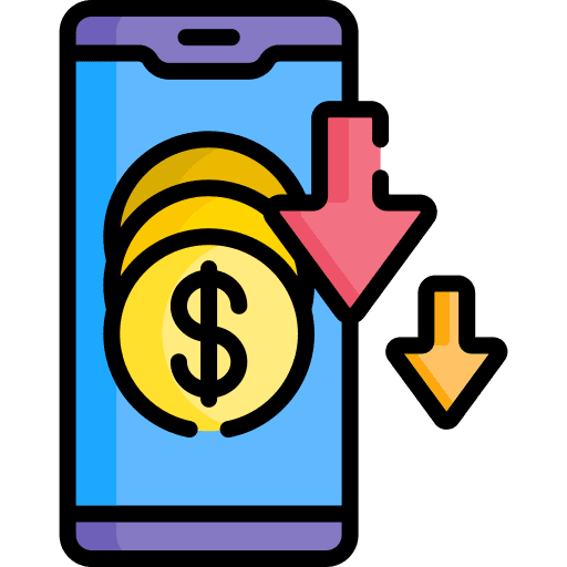 Smartphone economy crisis loss icon
