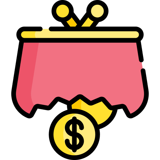 Wallet crisis wallet economy icon