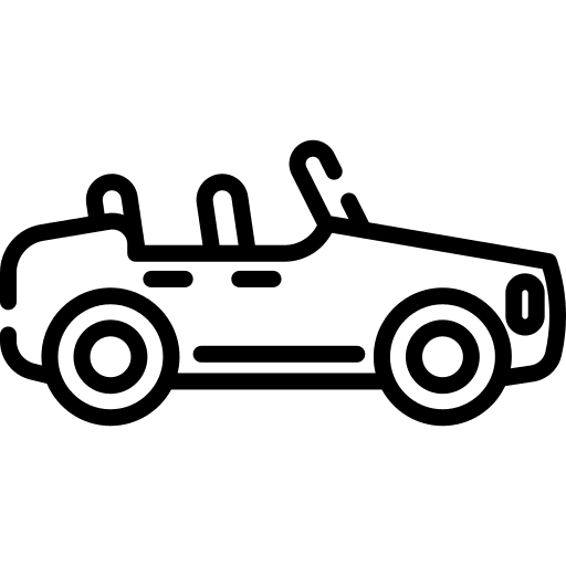 Cabriolet race wheels car icon