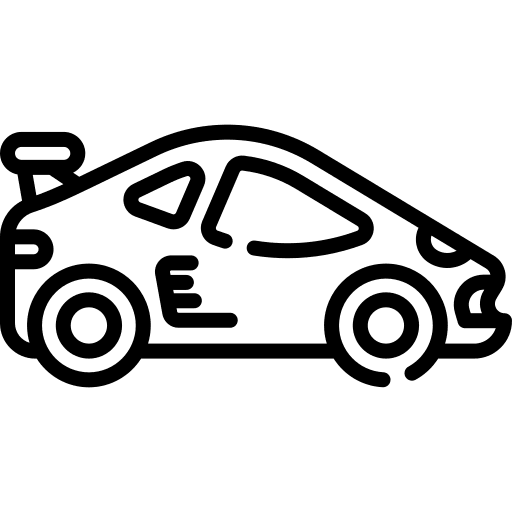 Sports car retro formula 1 old icon