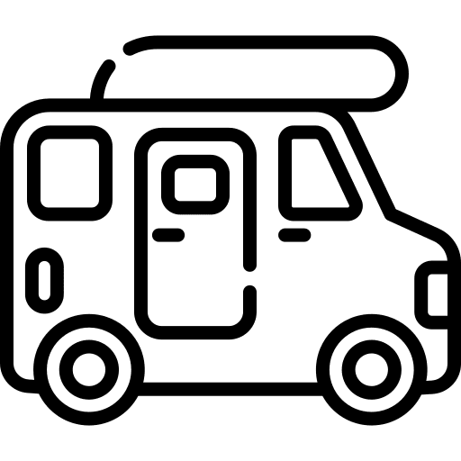 Campervan camp campervan transport icon