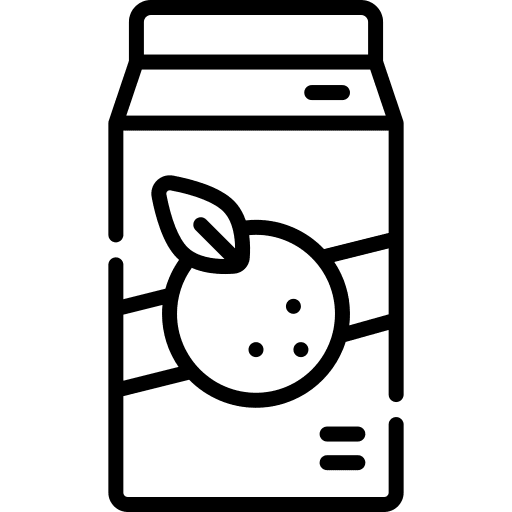 Juice box orange juice food and restaurant container icon