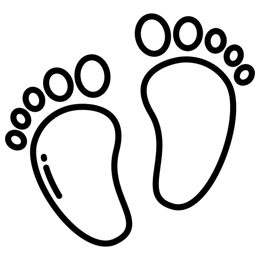 Feet baby footsteps babies icon