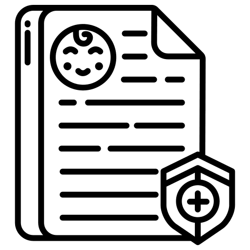 Document insurance files and folders kid and baby icon