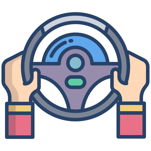Racing driving gaming steering wheel icon