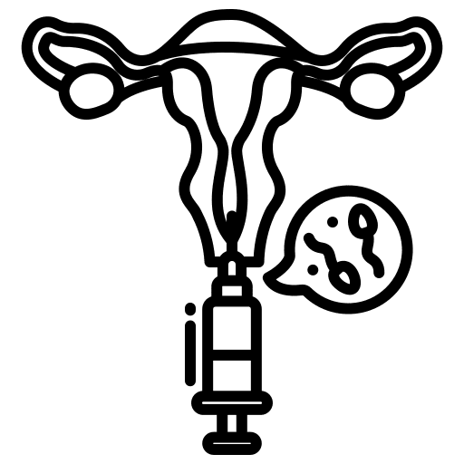 Uterus medical ovaries reproductive system icon