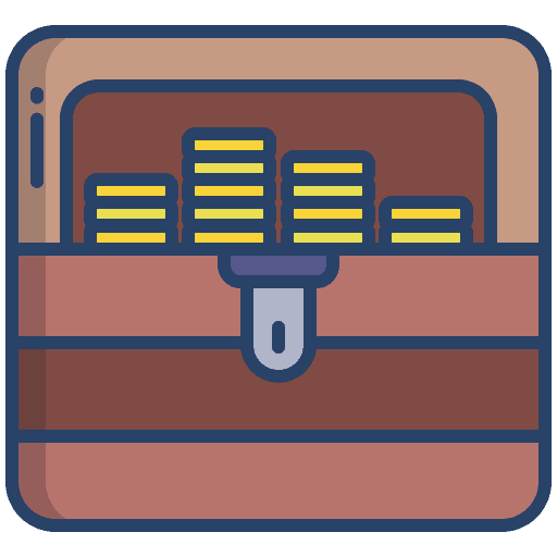 Treasure box treasure chest ancient icon