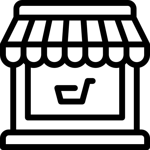 Supermarket commerce and shopping store supermarket icon