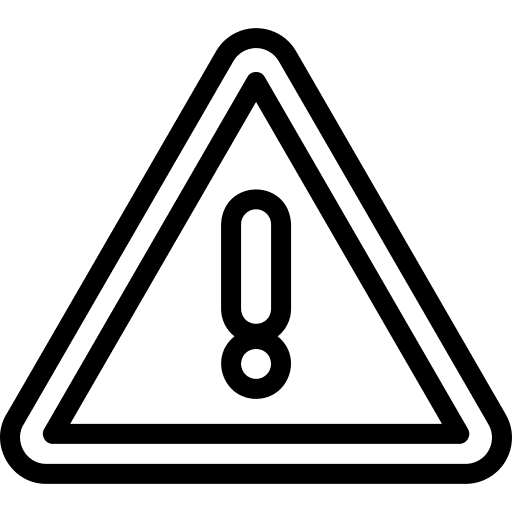 Warning sign signaling danger attention icon