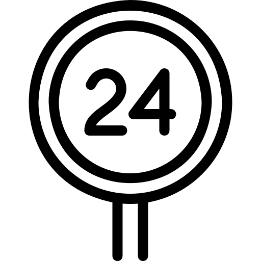 24 hours signaling signpost 24 hours icon
