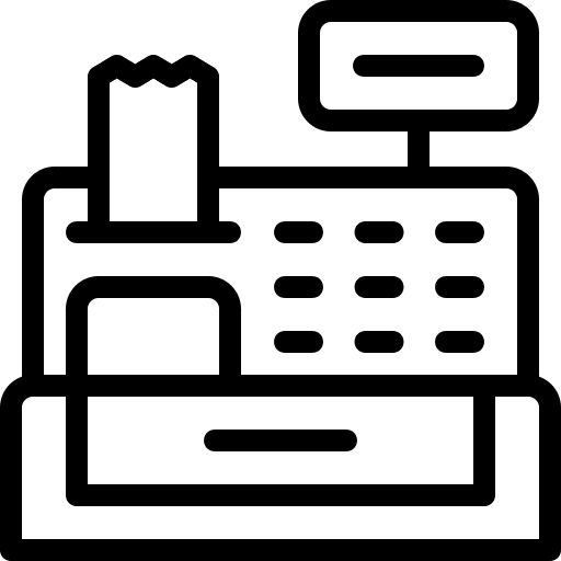 Cashier machine electronics cash register payment icon