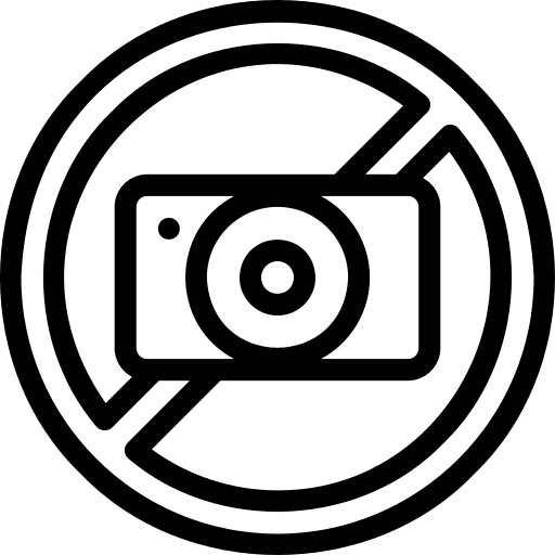 No camera no photos prohibition forbidden icon