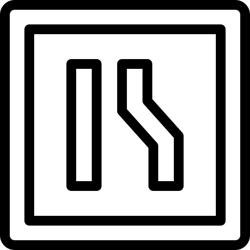 Narrow road direction road sign narrow road icon