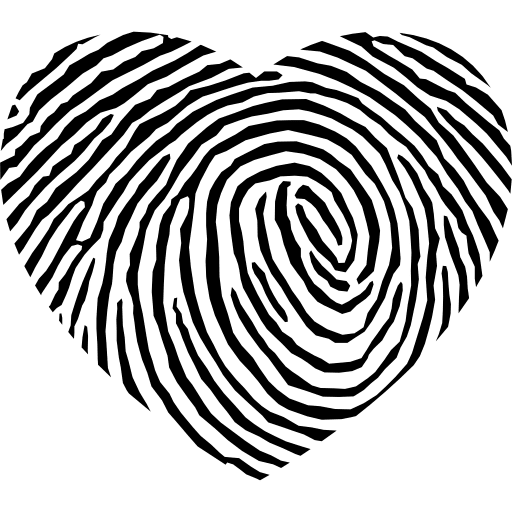 Fingerprint heart shape heart lines fingerprints icon